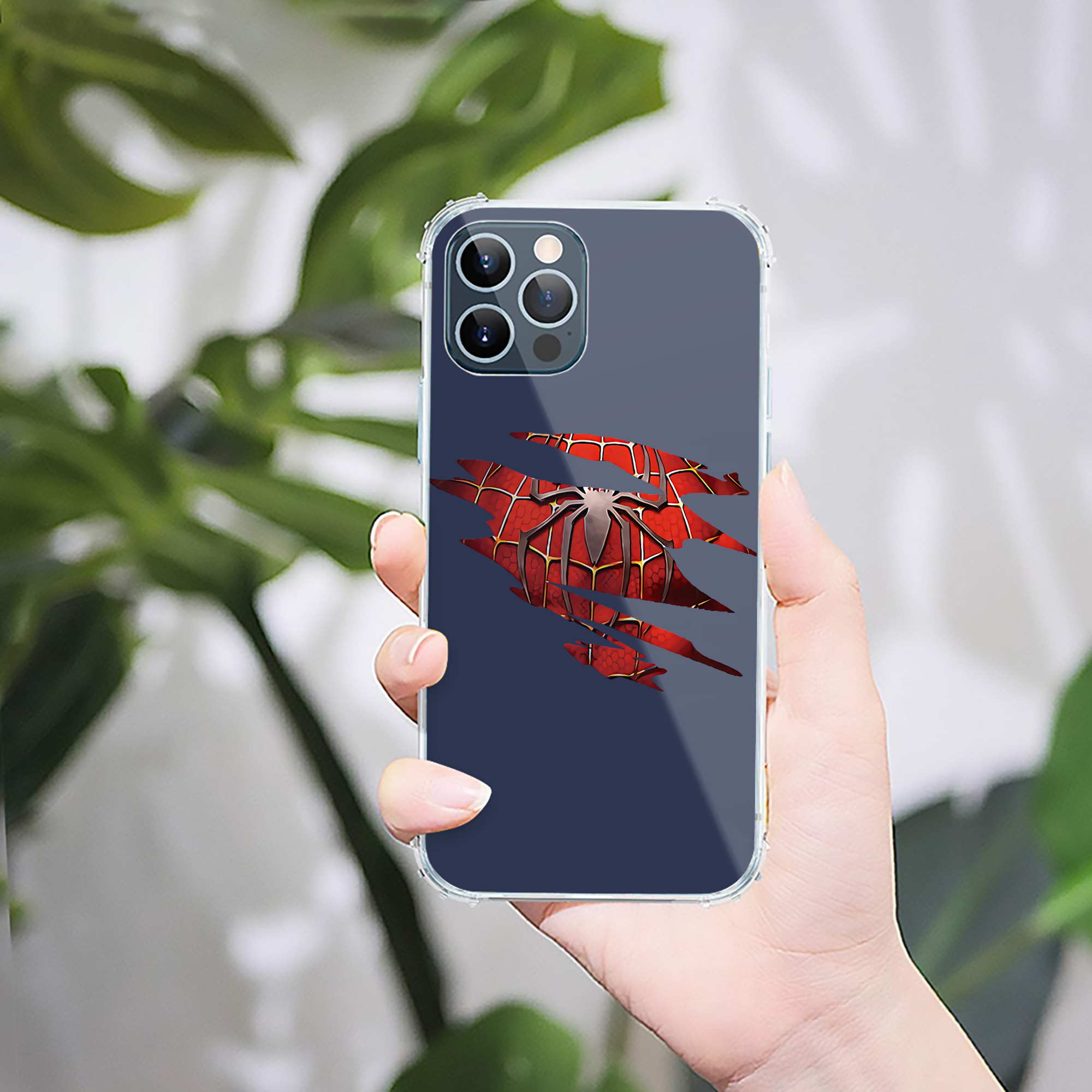 （画像用） Spider Man スパイダーマン 【iPhone 12シリーズ対応】透明スマホケース（クリアソフトケース）